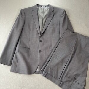 Kenneth Cole Awearness Men's Suit 42R Coat 36 Pants Grey Extreme Slim Fit Wool